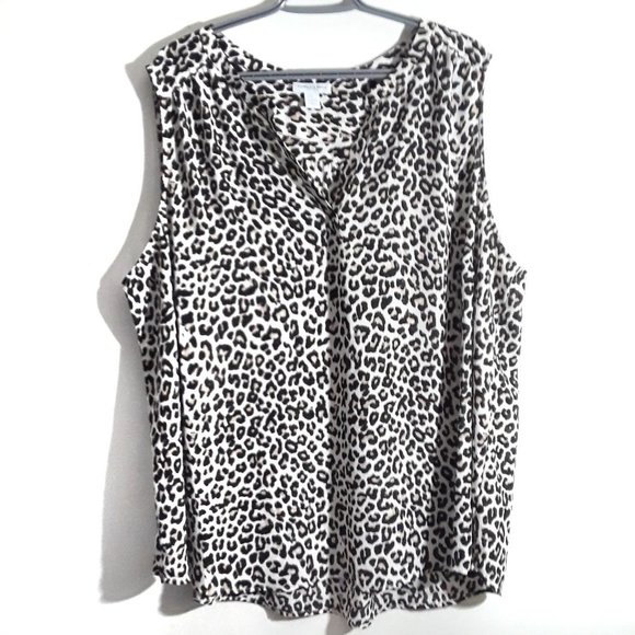 Carolina Belle Montreal Size 3x Ladies Leopard Print Top - Picture 1 of 3